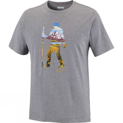 Tee Columbia Camp Country Manga Corta Hombre Gris - Chile ROE584312